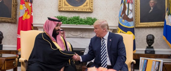 U.S. President Trump meets Crown Prince of Saudi Arabia Al Saud