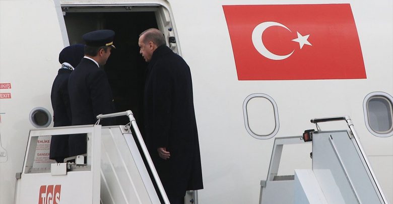 رجب طيران أردوغان يسافر