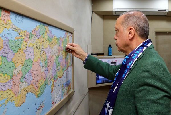 أردوغان و خريطة أمريكا