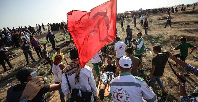 علم تركيا في غزة